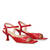 Red leather heeled sandals