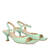 Green leather heeled sandals