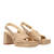 Heeled camel suede sandals with platform