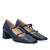 Court navy leather heeled shoes.