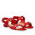 Flat leather sandals in Red colour