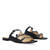 Flache Sandalen aus schwarzem Leder