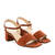 Block-heeled Sandals in Brick Red Suede Leather