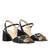 Heeled leather sandals in black colour