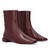 High top burgundy leather booties