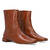 Stiefeletten aus Leder in Cognac