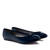 Flat classic ballerina, large sizes, imitation leather in blue navy