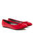 Flat classic ballerina, large sizes, imitation leather in red