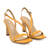 Sandales talons en cuir orange