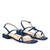 Flat navy leather sandals