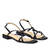 Flache Sandalen aus schwarzem Leder