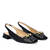 Flat slingback loafer in black leather