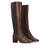 Knee-high boots in brown coloured leather