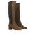 Knee-high boots in taupe colour split leather