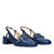 Heeled slingback loafers in navy leather