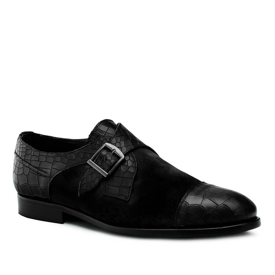 Men's Monk Shoes in Croc Split leather 