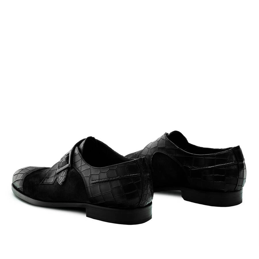 Men's Monk Shoes in Croc Split leather 