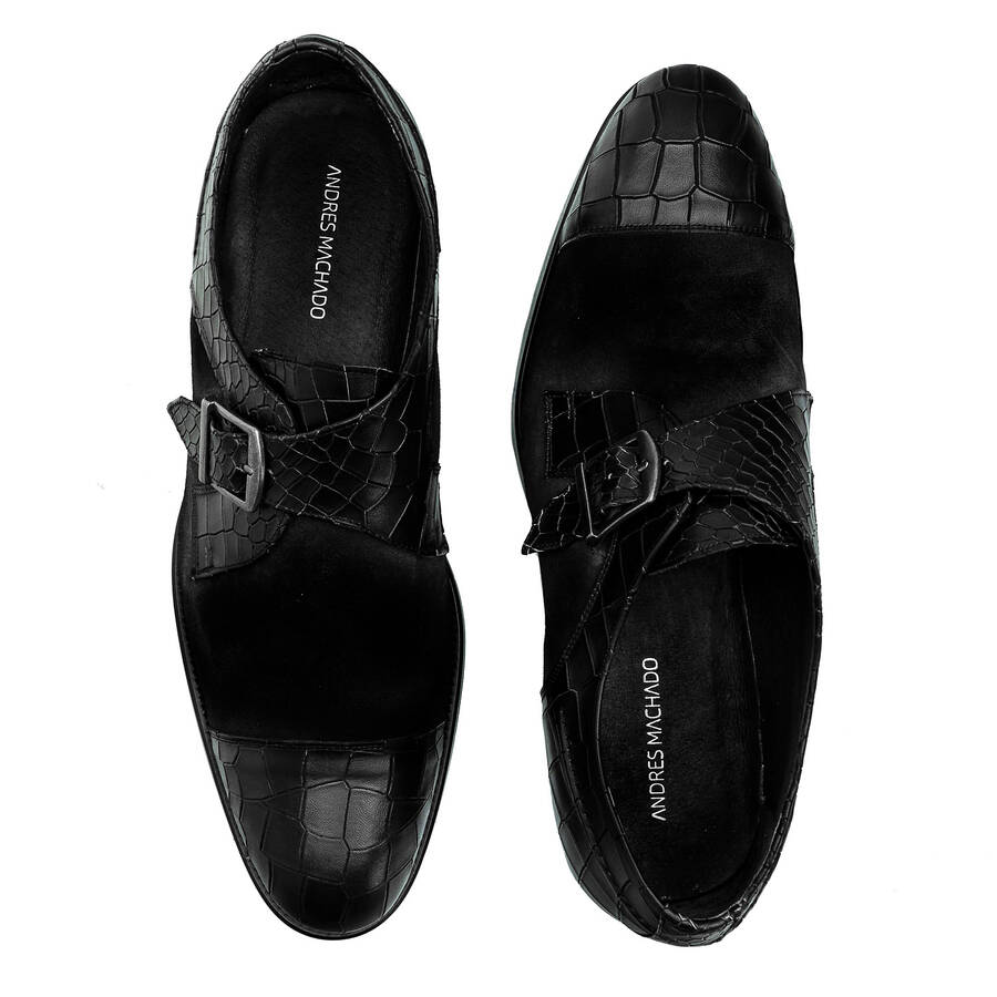 Men's Monk Shoes in Croc Split leather 