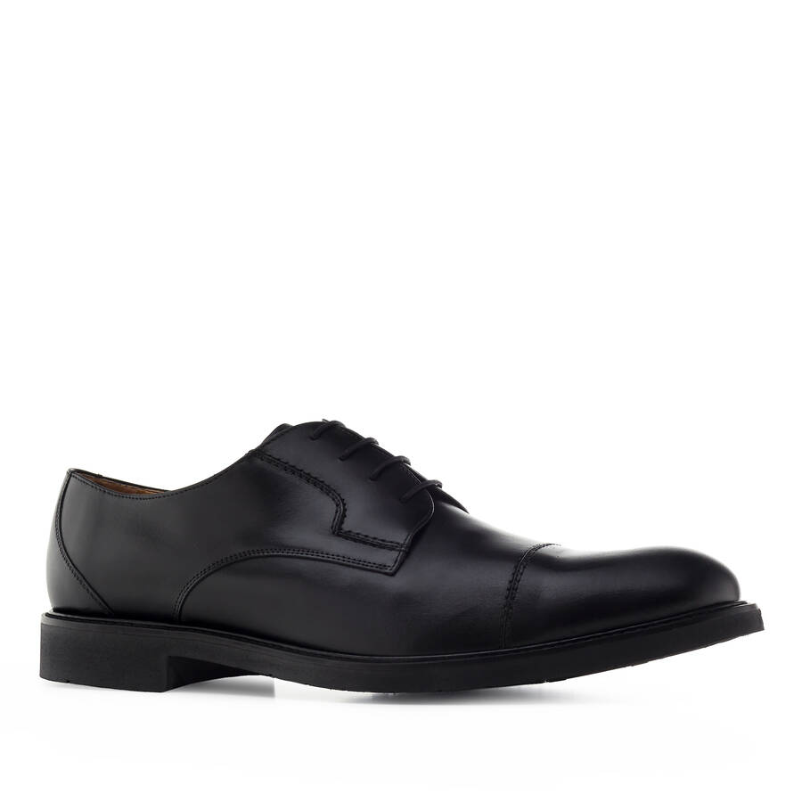 Mens Black Leather Lace-up Shoes 