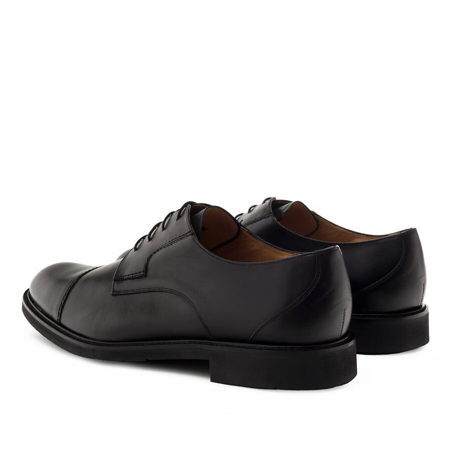 Mens Black Leather Lace-up Shoes 