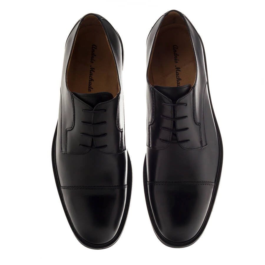 Mens Black Leather Lace-up Shoes 