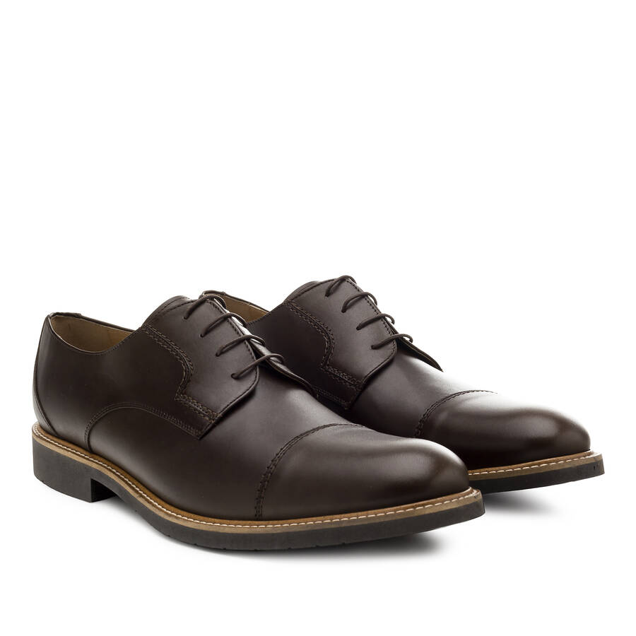 Brown Leather Lace-up Shoes 