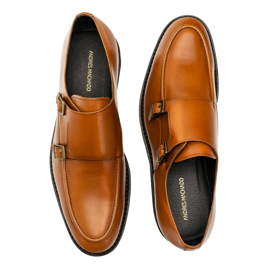 Monkstrap Shoes in Brown Leather 