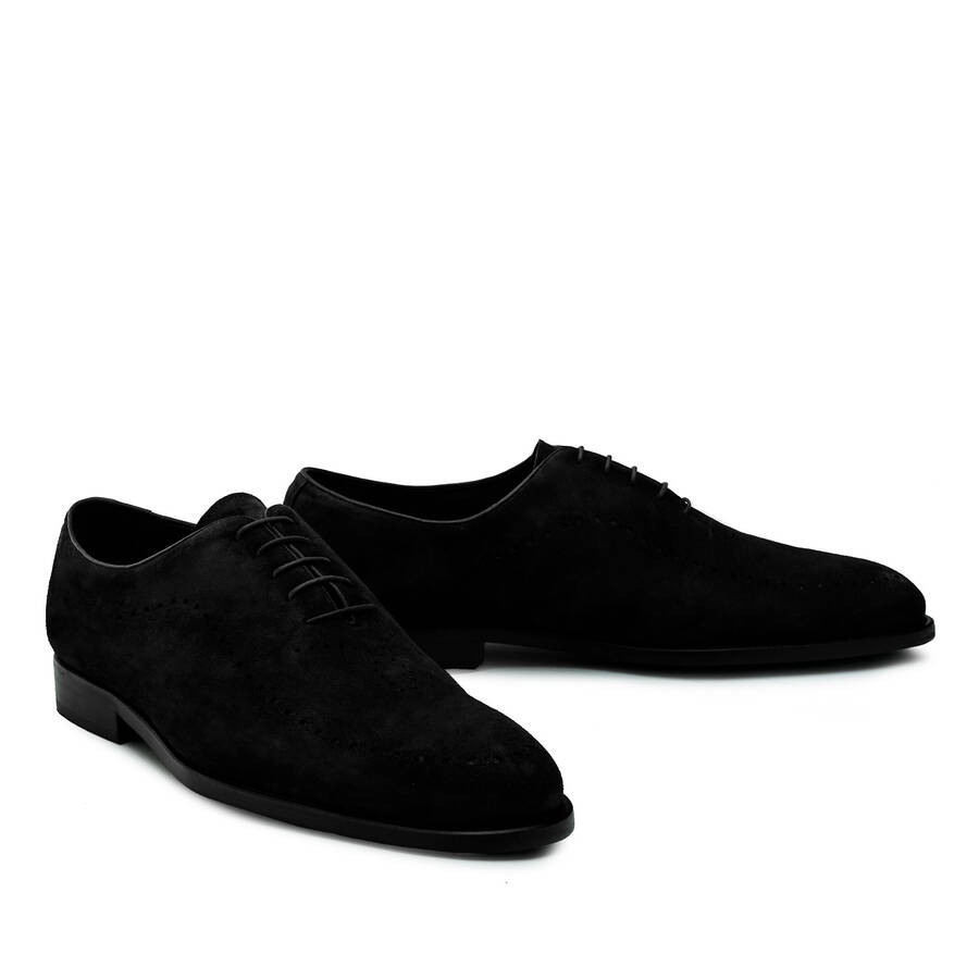 Men's Dress Shoes in Black Split Leather 