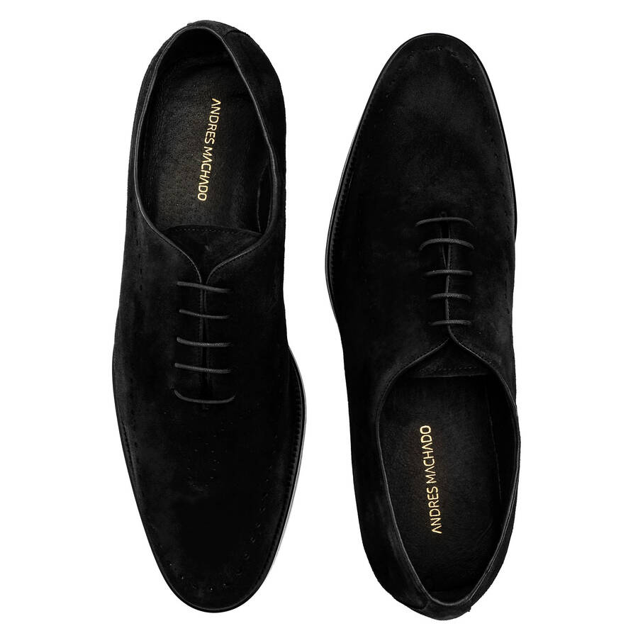 Men's Dress Shoes in Black Split Leather 