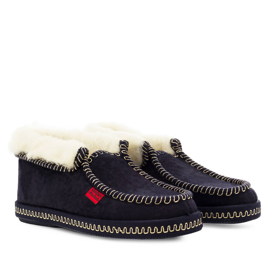 Navy Blue Ankle High Slippers. 