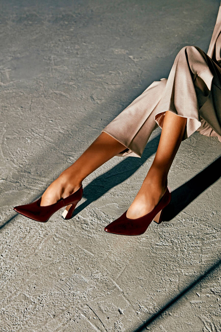 Stilettos in Burgundy Leather 