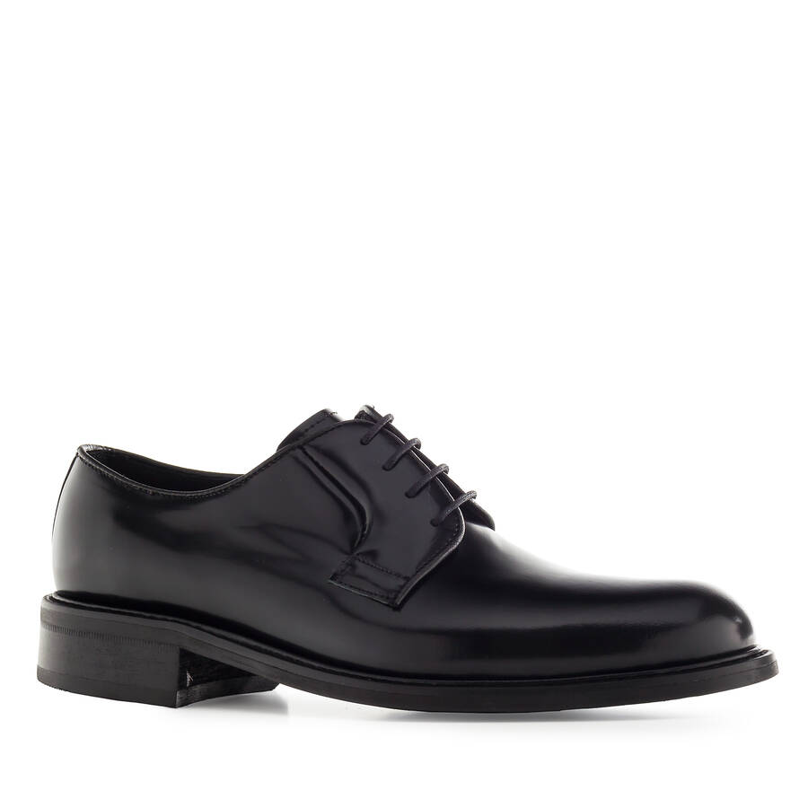 Antik Black Leather Lace-Up Shoes 