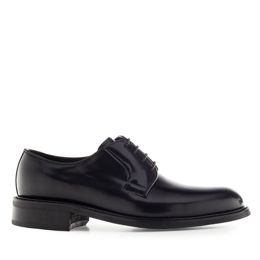 Antik Black Leather Lace-Up Shoes 