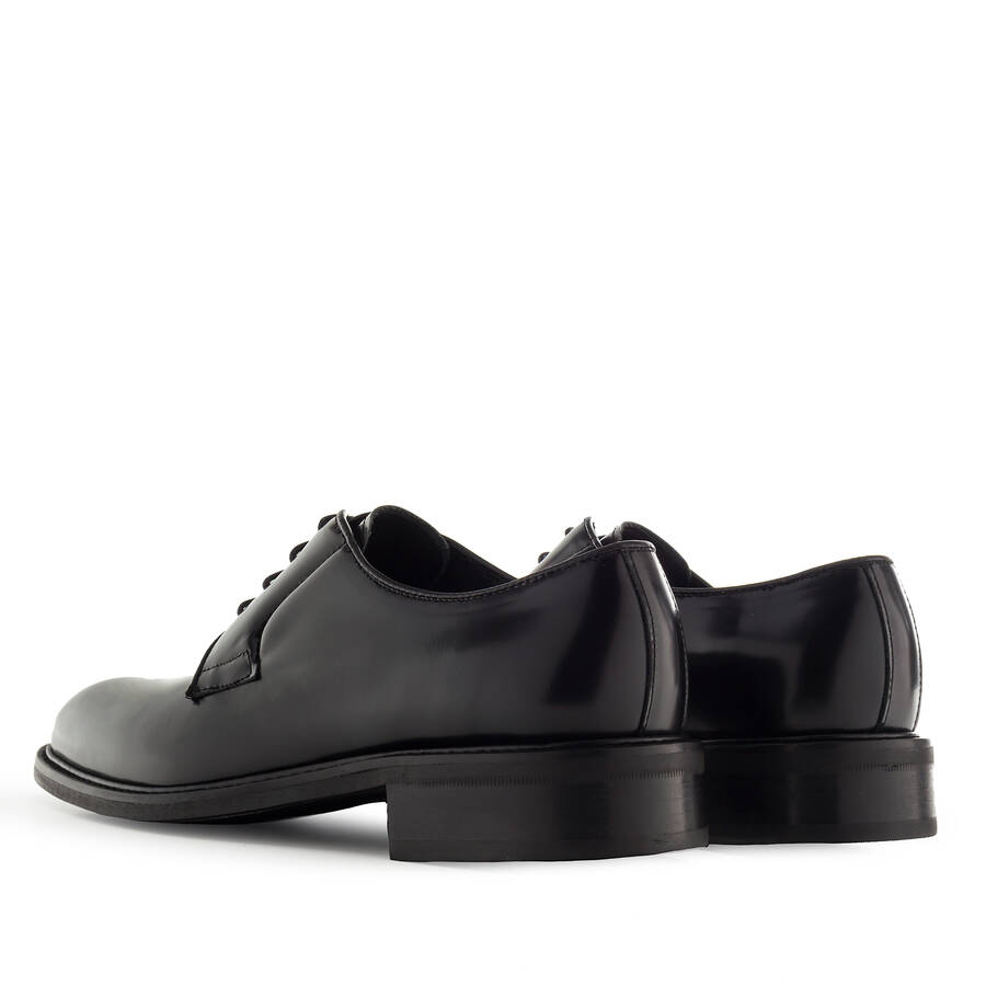 Antik Black Leather Lace-Up Shoes 