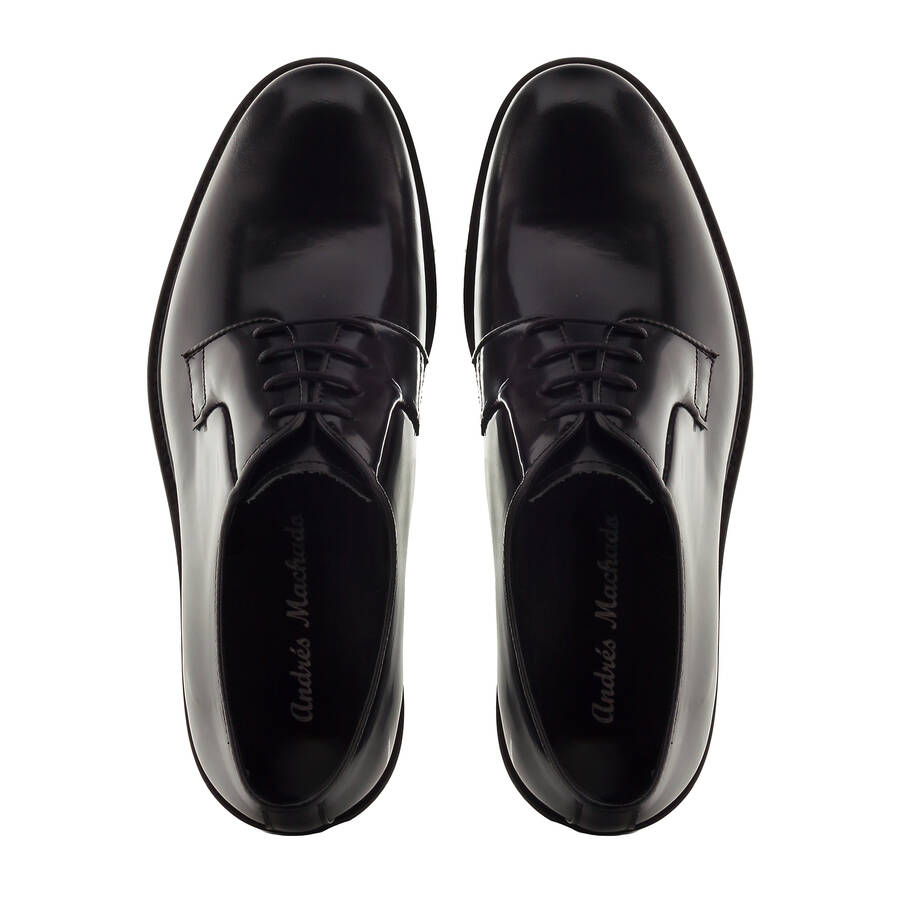 Antik Black Leather Lace-Up Shoes 