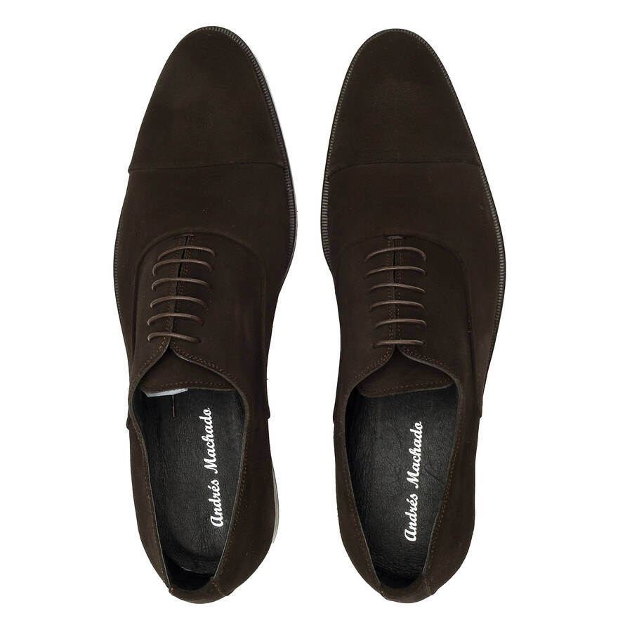 Men's Dress Shoes in Brown Split Leather 