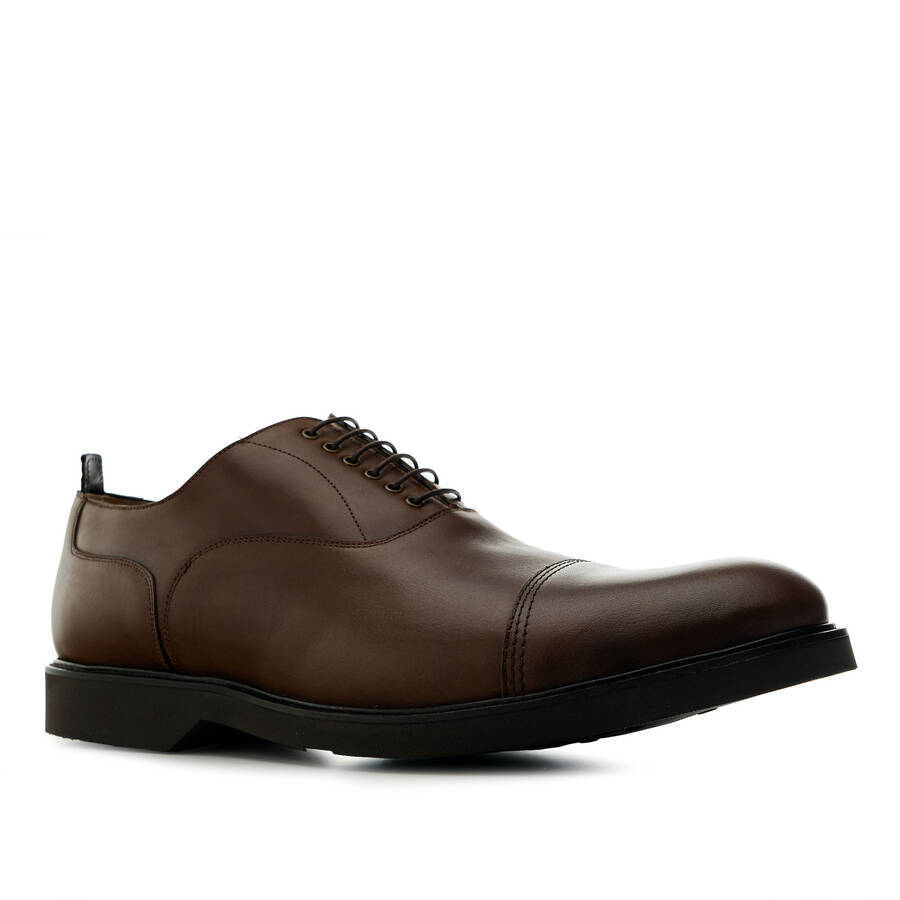 Oxford style Shoes in Brown Leather 