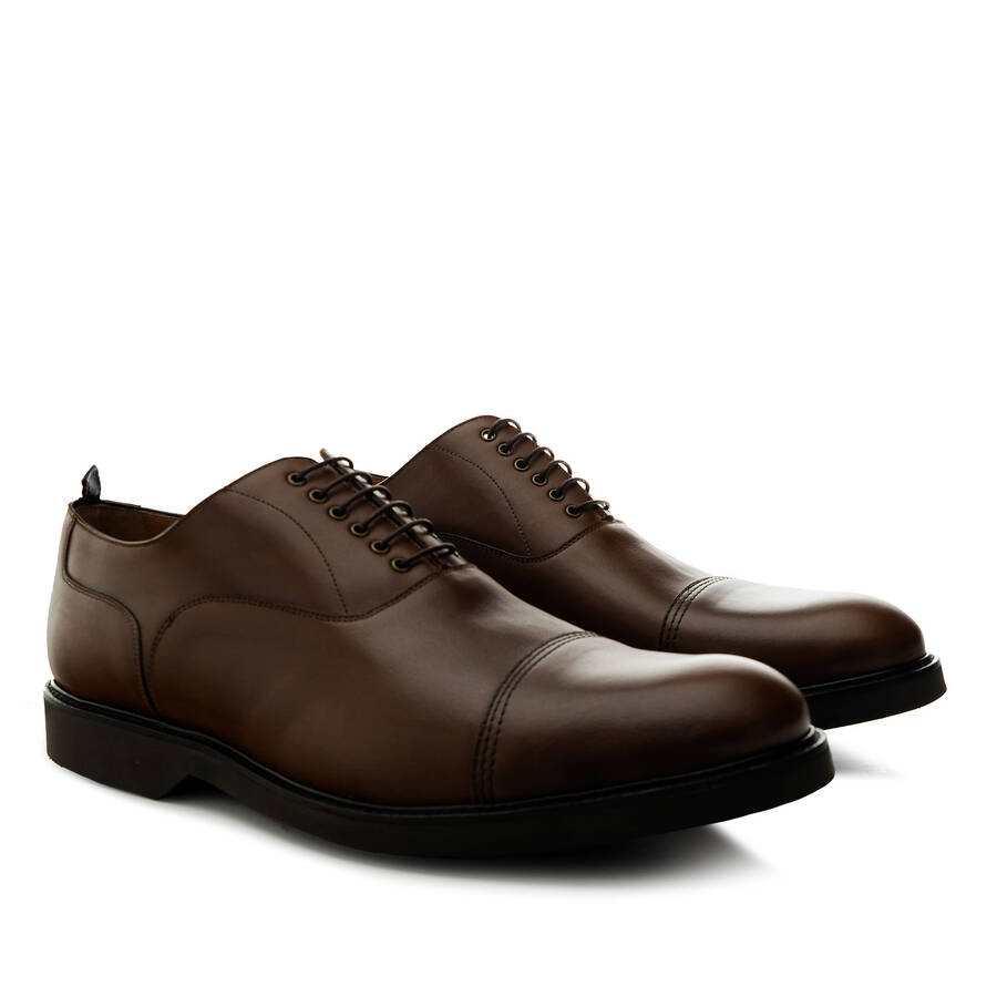 Oxford style Shoes in Brown Leather 