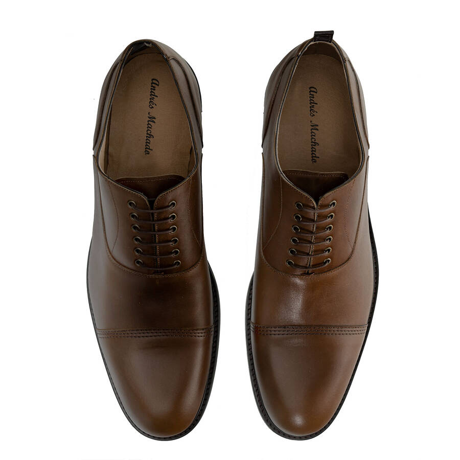 Oxford style Shoes in Brown Leather 