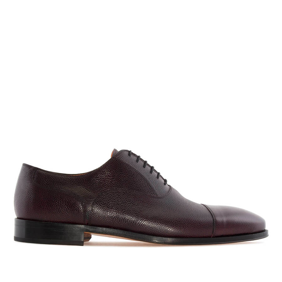 Oxford style Shoes in Burgundy-Brown Leather 