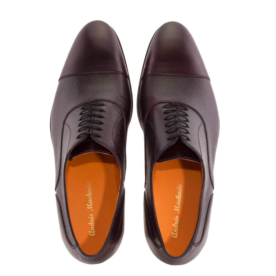 Oxford style Shoes in Burgundy-Brown Leather 