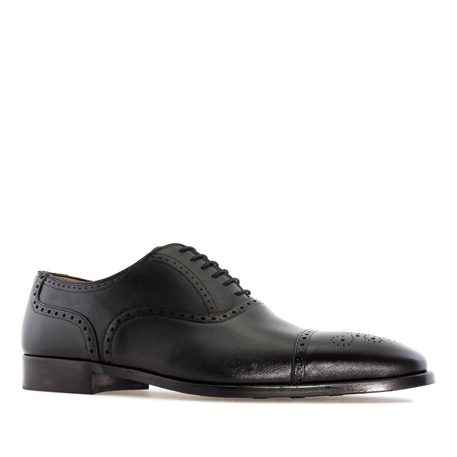 Oxford Shoes in Black Leather 