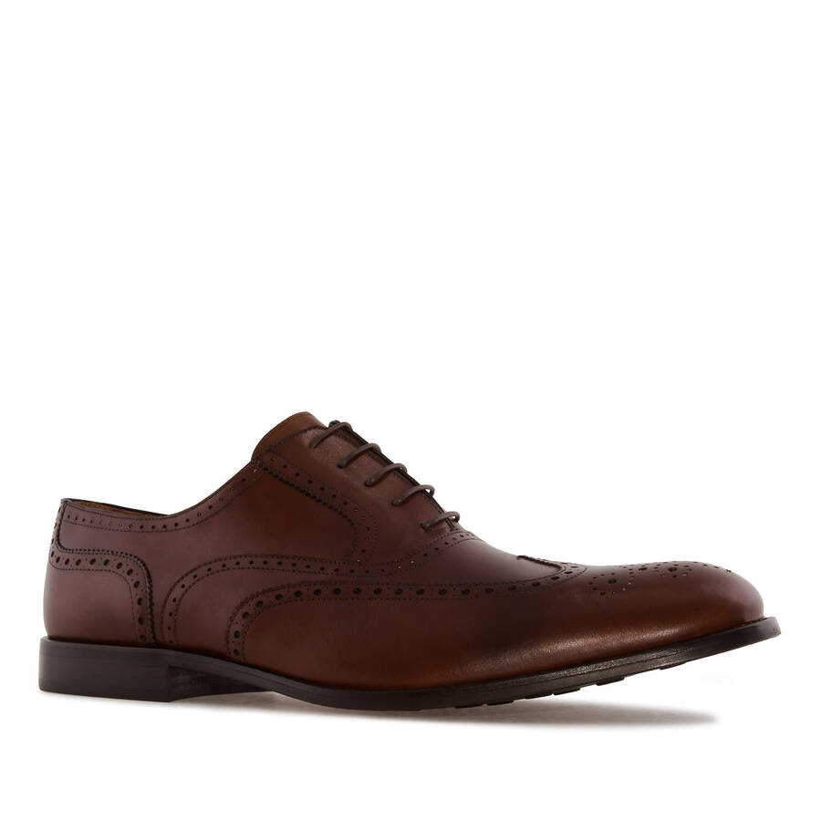 Chaussures Hommes Style Oxford En Cuir Acajou 