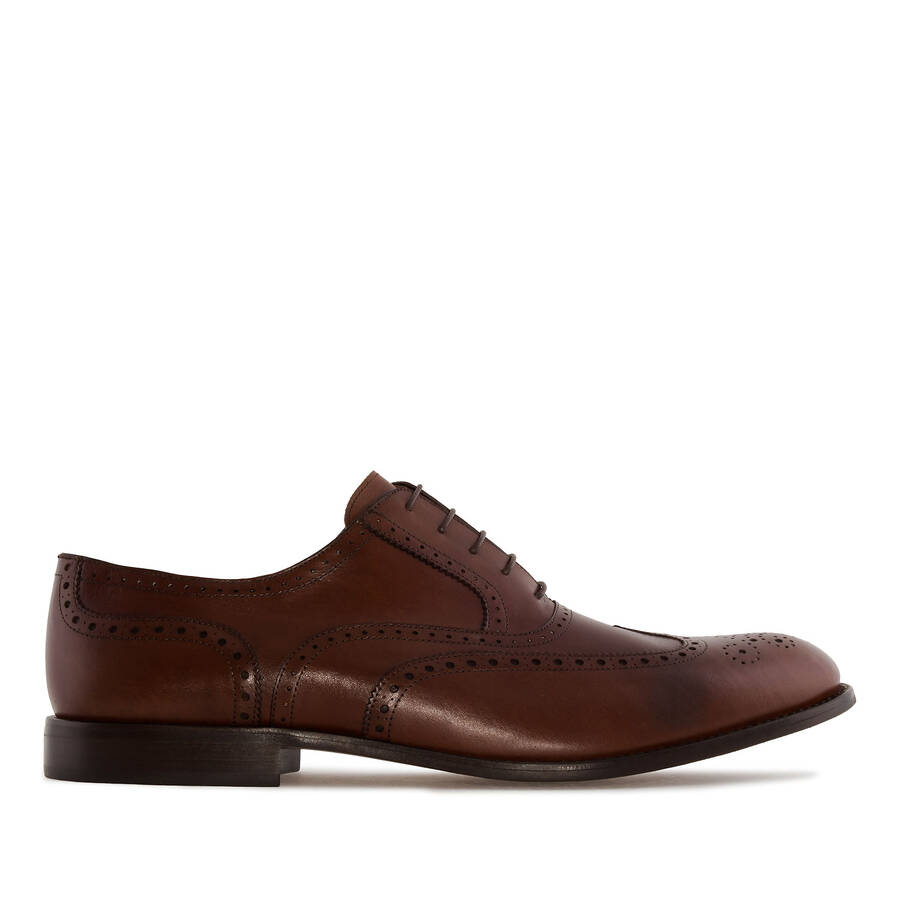 Chaussures Hommes Style Oxford En Cuir Acajou 