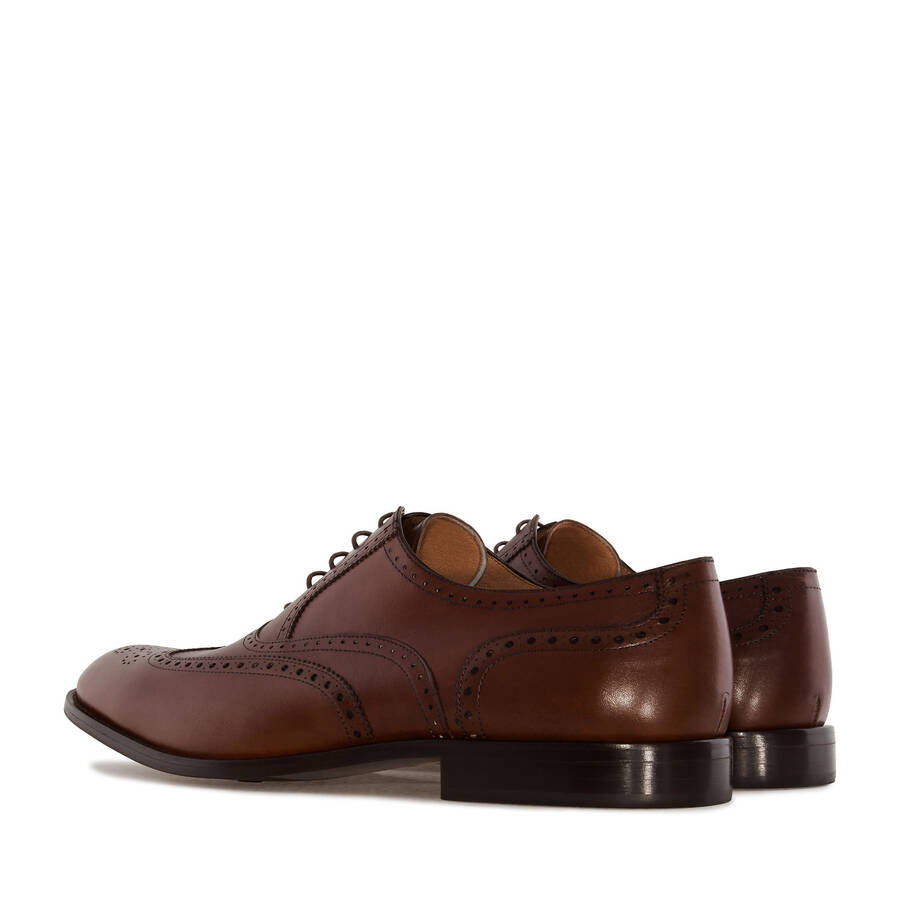 Chaussures Hommes Style Oxford En Cuir Acajou 