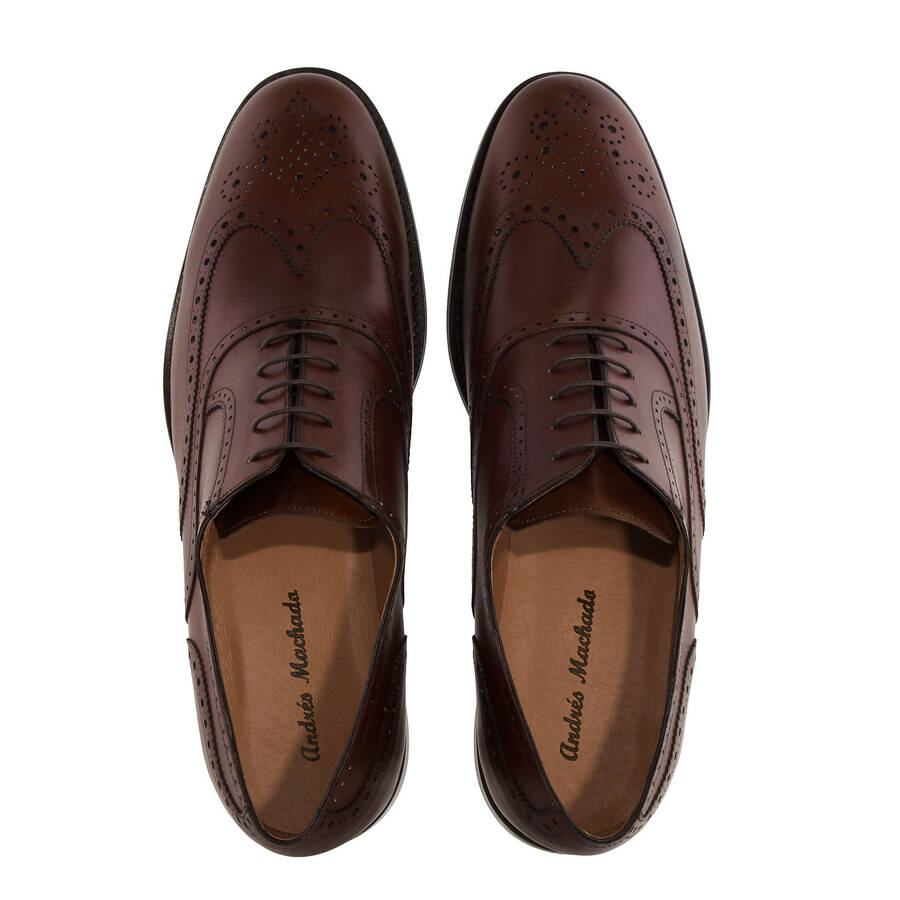 Chaussures Hommes Style Oxford En Cuir Acajou 