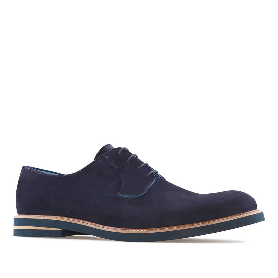 Oxford Shoes in Blue Split Leather 