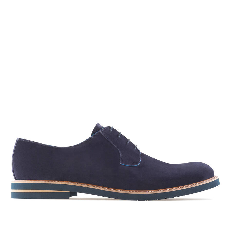 Oxford Shoes in Blue Split Leather 