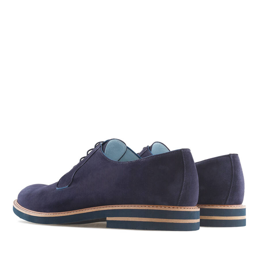 Oxford Shoes in Blue Split Leather 