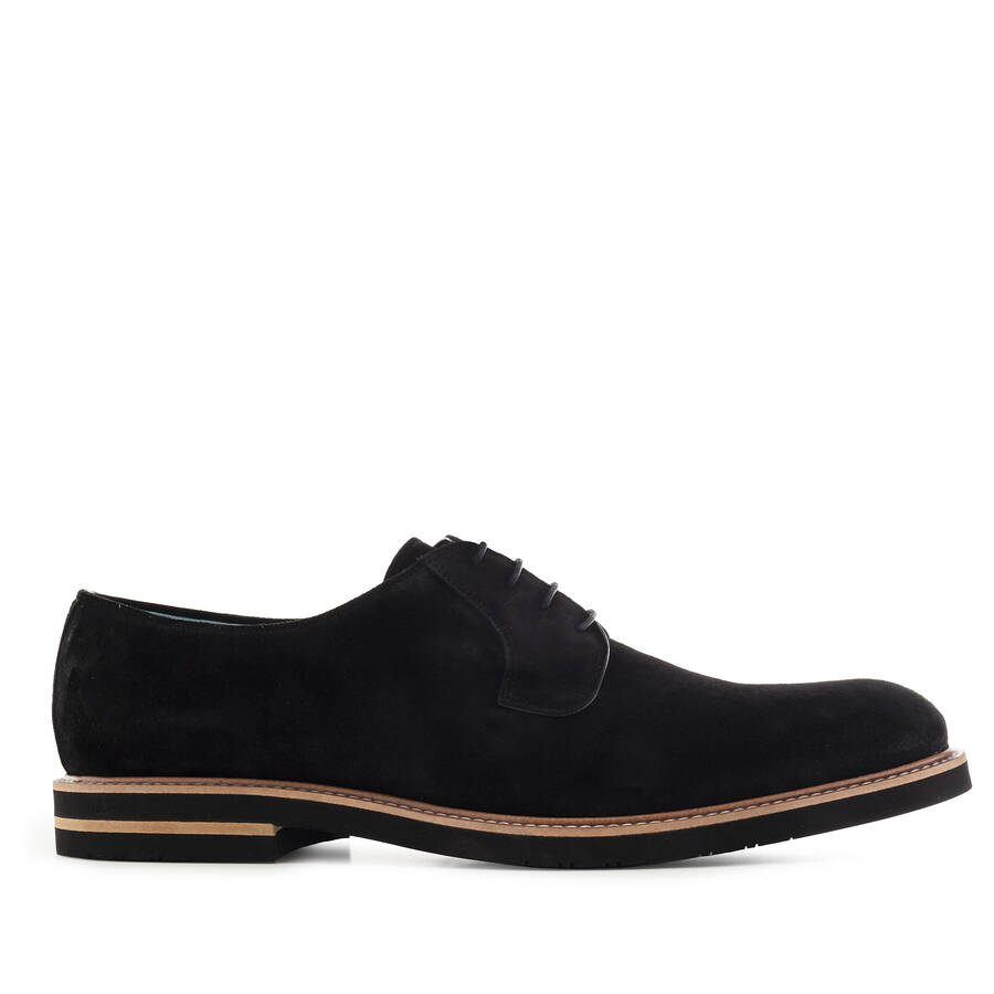 Oxford Shoes in Black Split Leather 